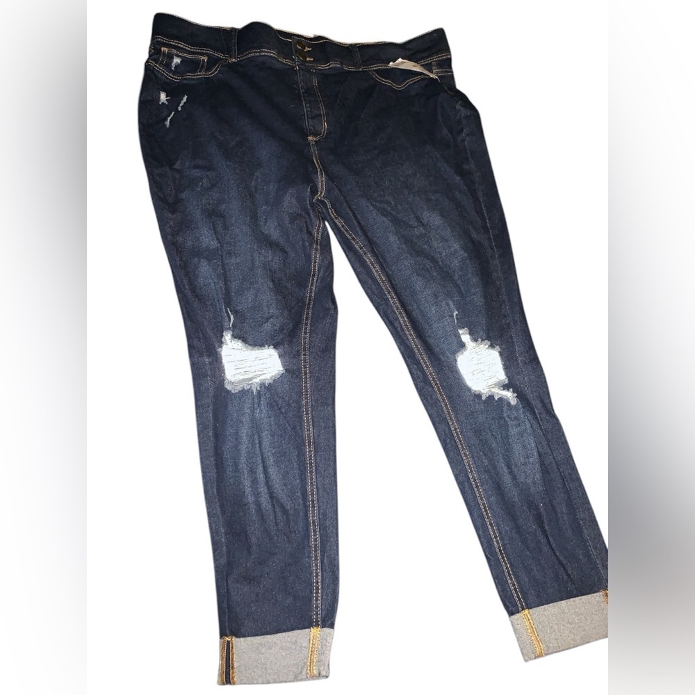 Just Be Women's Skinny Jeans - Dark Blue